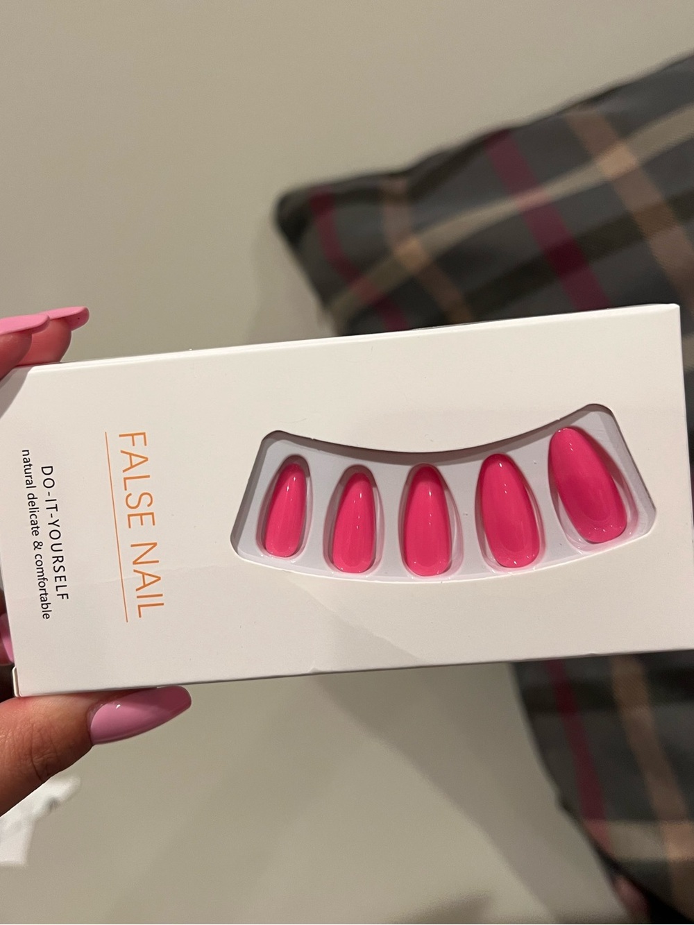 Hot Pink Almond Press On Nails - Picture 2 of 2